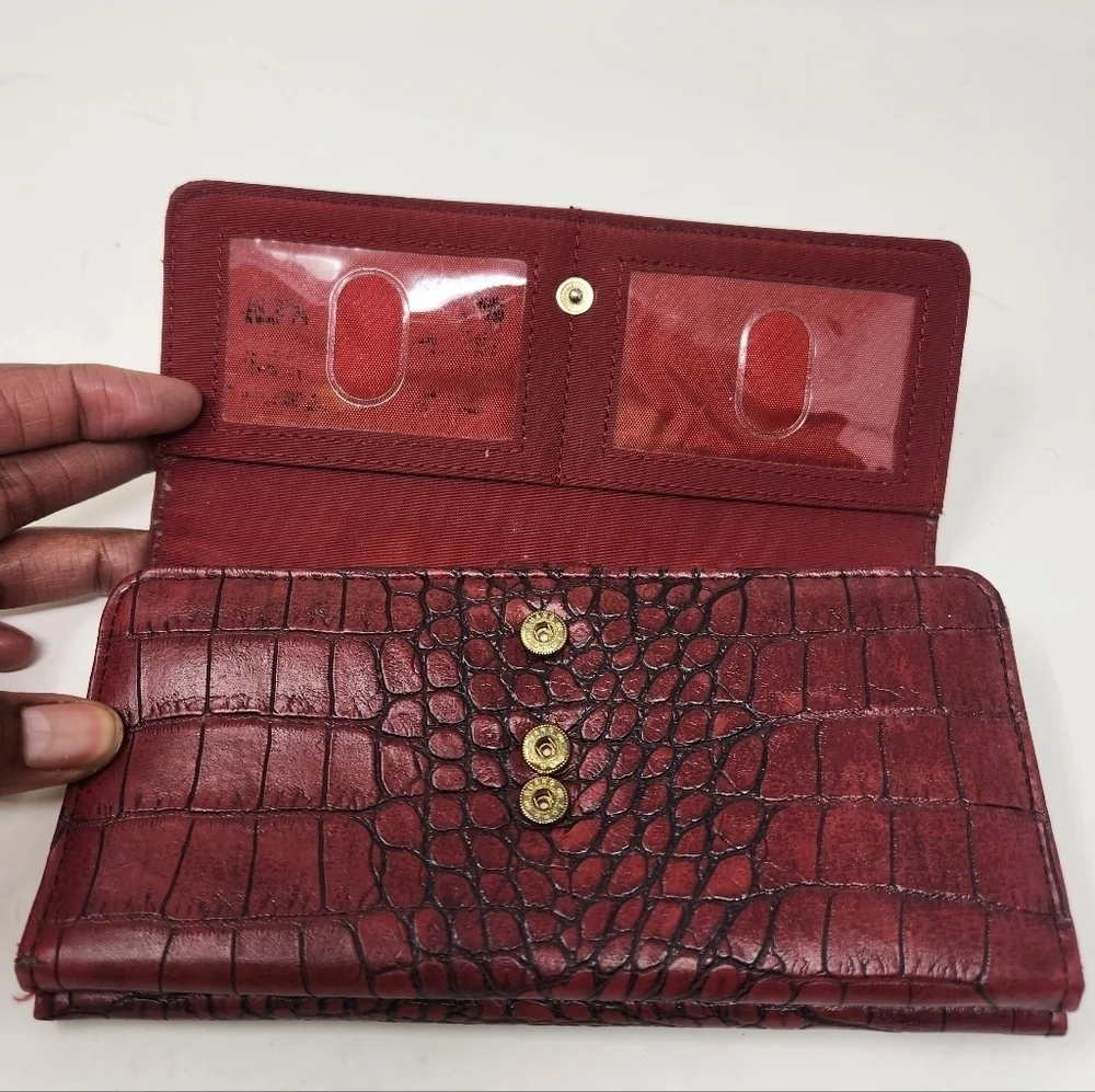 Unbranded Women's Red Alligator/Crocodile Design Faux Leather Wallet (One Size)